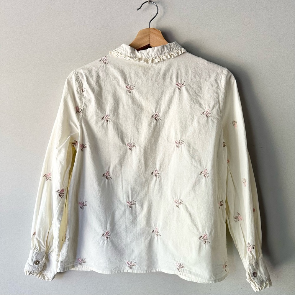 Lili Lala Button Down Floral Embroidered Blouse - Picture 6 of 7